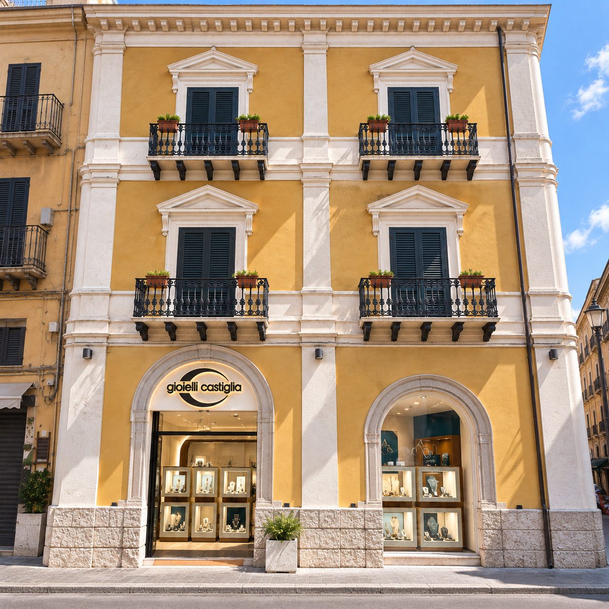 Palazzo Castiglia a Gela, sede della gioielleria
